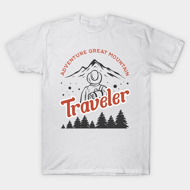 Adventure Great Mountain Traveler T-Shirt by Epsilon99